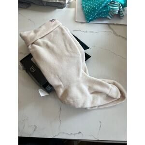 Hunter Basketweave Cuff Fleece Welly Sock, cream, Size M